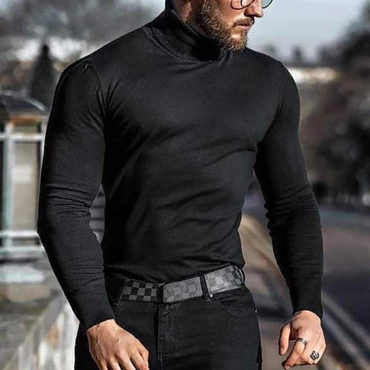 Men's Turtleneck Long Sleeve Solid T-shirt 71884440Z