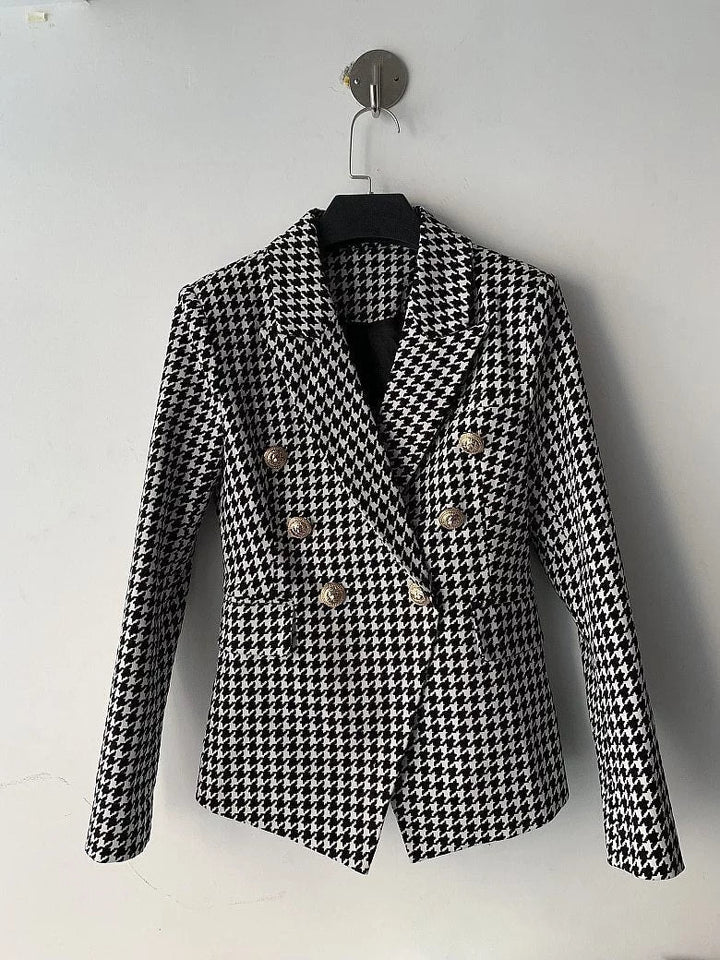 The Pauline Slim Fit Houndstooth Blazer