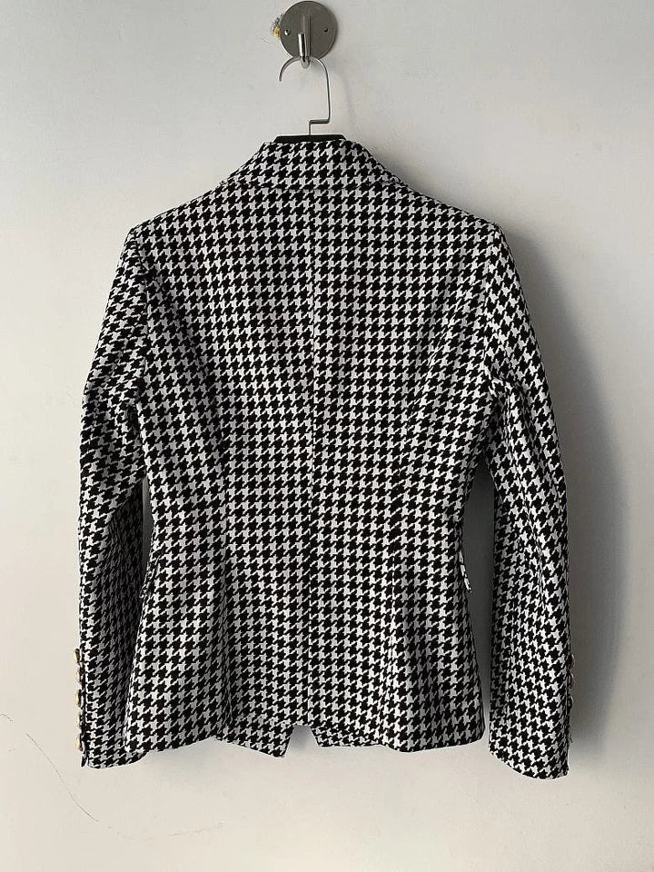 The Pauline Slim Fit Houndstooth Blazer