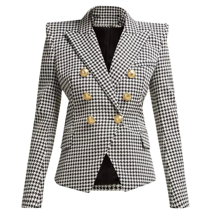 The Pauline Slim Fit Houndstooth Blazer