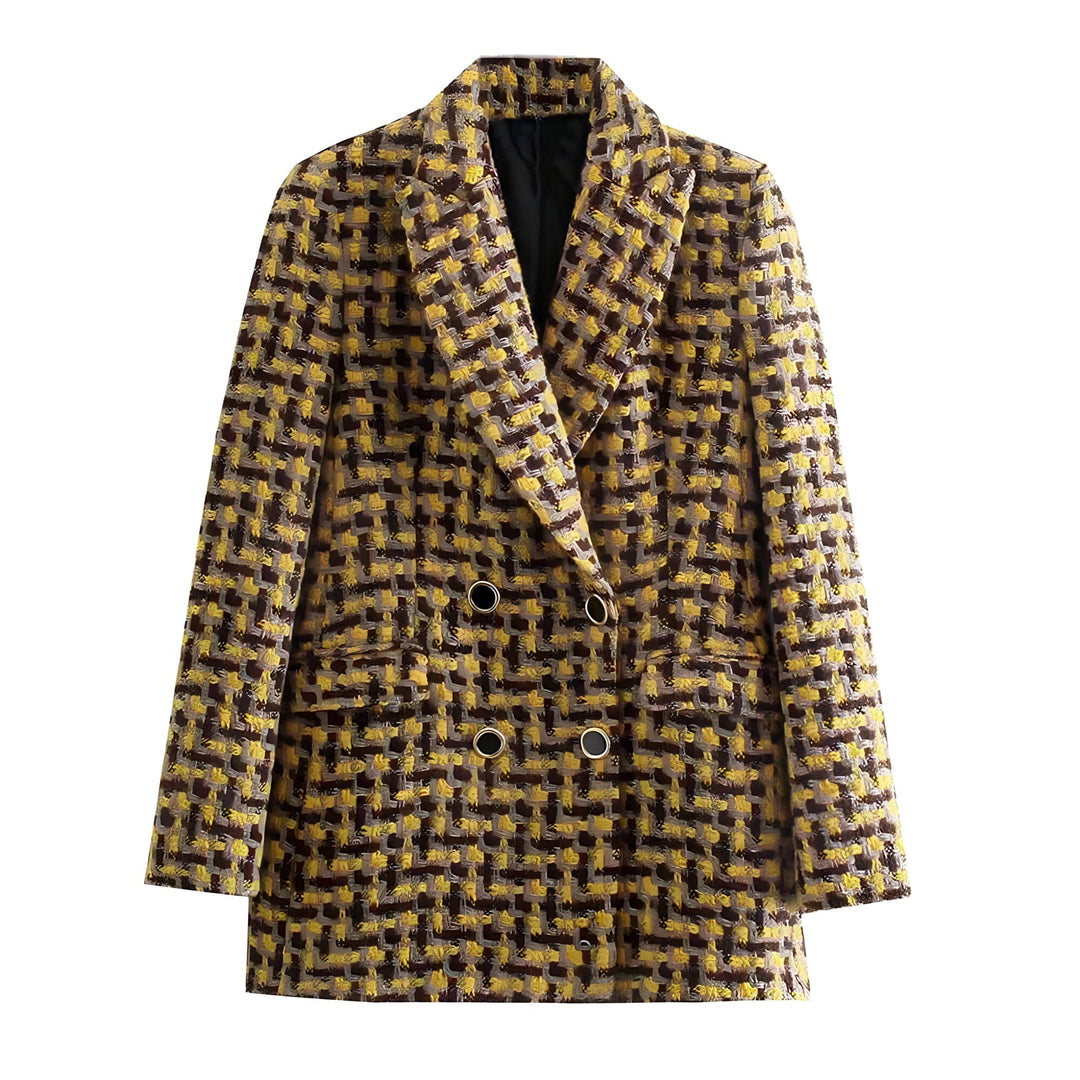 The Logan Houndstooth Long Sleeve Blazer