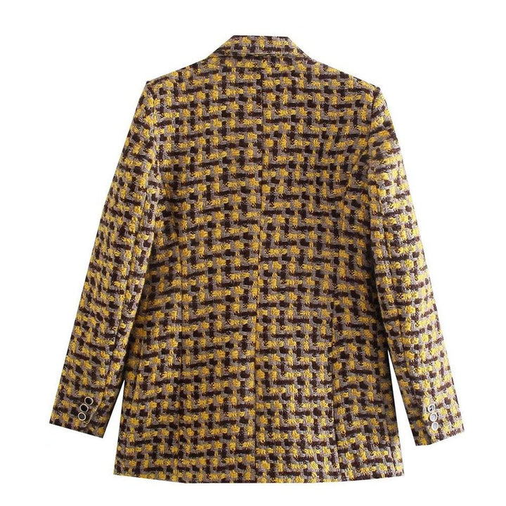 The Logan Houndstooth Long Sleeve Blazer