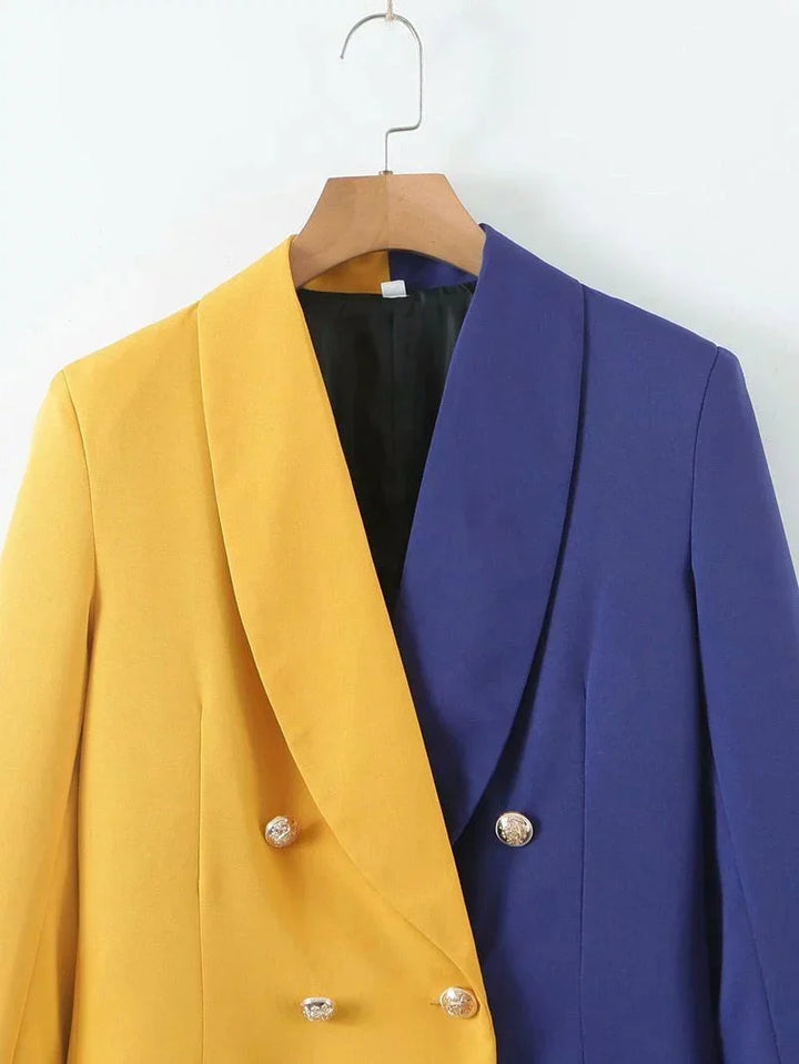 The Francesca Color Splice Long Sleeve Blazer